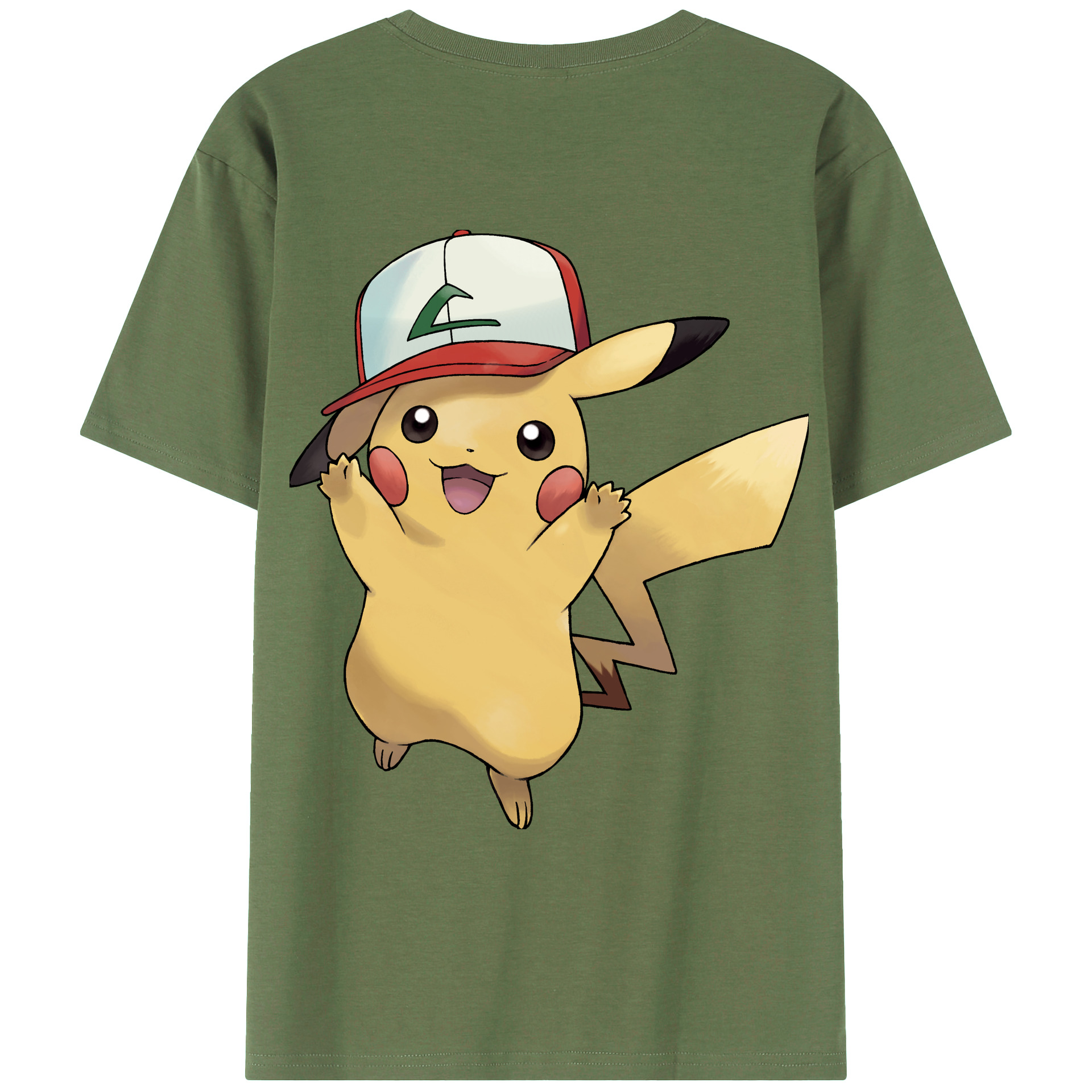 （画像用） ポケットモンスター Pokémon 綿100％ メンズ半袖Tシャツ（バックプリント） 通気性